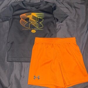 Under Armour Kids Set - Dark Gray and Bright Orange set